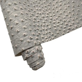 12x54 Inch Grey Ostrich Faux Leather for Upholstery Decoration,Embossed Textured Synthetic Fabric for DIY Bows Wallet Sewing Crafts