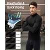 LWISMIL Black Compression Shirt Men Turtle Neck Dry Cool Workout