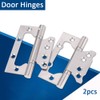 Stainless Steel Hinges, Small Flush Door Hinges with Screws, Smooth