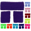 NEON Headband and Wristbands Sweatbands Set (Purple)