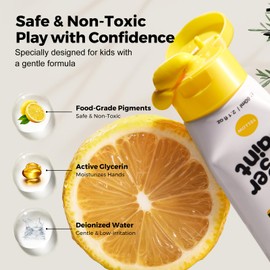 Jar Melo Washable Finger Paints for Toddlers, 10 Colors Large Capacity (2.1fl oz), Non Toxic Baby Paint for Hand and Feet, Safe Art Supplies, Preschool Learning Gifts for Kids Age 2+