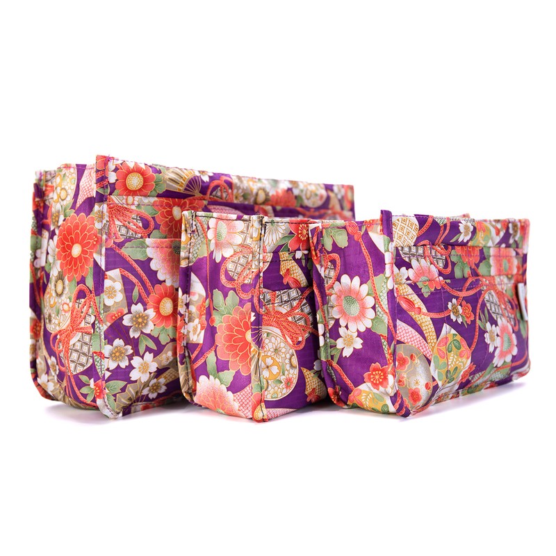 Periea Handbag Organiser - Daisy - Large, Purple Floral