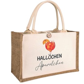 Aperol Geschenk Tasche, Jutetasche für Frauen, Ehefrau, Freundin, Aperol Tasche ist Perfekt zum Shopper, als Strandtasche oder als Geschenk, 32×21×13cm