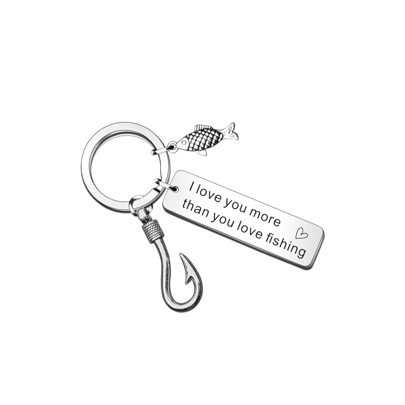 QMVMV I Love You More Than You Love Fishing Keyring