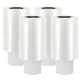 PATIKIL 4" x 328 Feet Stretch Wrap Roll, 4 Pack 80 Gauge/20 mic Thick Mini Shrink Stretch Film Industrial Clear Plastic Wrap for Box Packing Shipping Moving