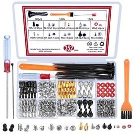 TOOINKCV 352-Piece Personal Computer Screws Standoffs Set, Computer Screws, PC Screw Set Accessories with Screwdriver and Brush for Motherboard, Motherboard, Housing, Hard Drive