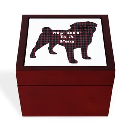 CafePress BFF Pug Memory Keepsake Jewelry Box, 5"x5"x3.75"