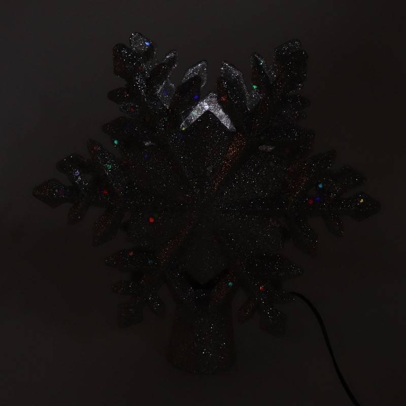 Silver Snowflake Christmas Tree Topper Lighted 3D PVC Christmas Tree