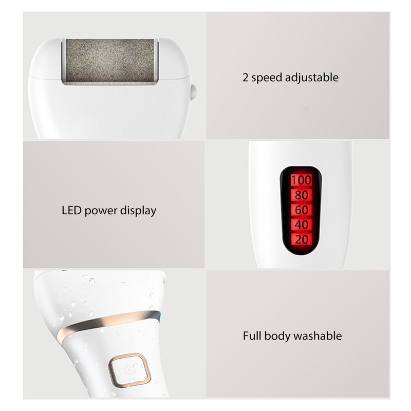 Electric Feet Callus Remover Rechargeable Automatic LED Display 2 Gears
