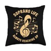 Soprano Singer Vocal Range Vocalist Voice Singing Choir Throw Pillow