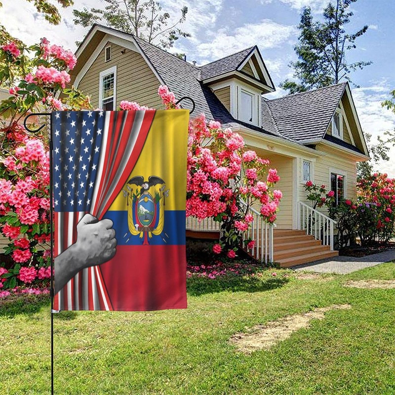 Ecuadorian Ecuador American Usa America Friendship Garden Flag 12x18 Double
