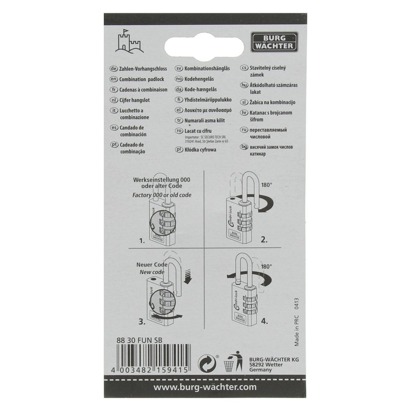 Burg Wächter COMBI LOCK Fun 88, 30 mm, 1 Piece 105021983