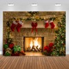 Aisnyho Christmas Backdrop Xmas Fireplace Backdrops Red Sock Gifts for