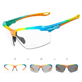 KAPVOE Photochromatic Self-Tone Cycling Glasses Men Women Sports Sunglasses Clear Cycling MTB Cycling Glasses Running Volleyball Tennis Driving Softball Mountaineering Golf Hiking 08