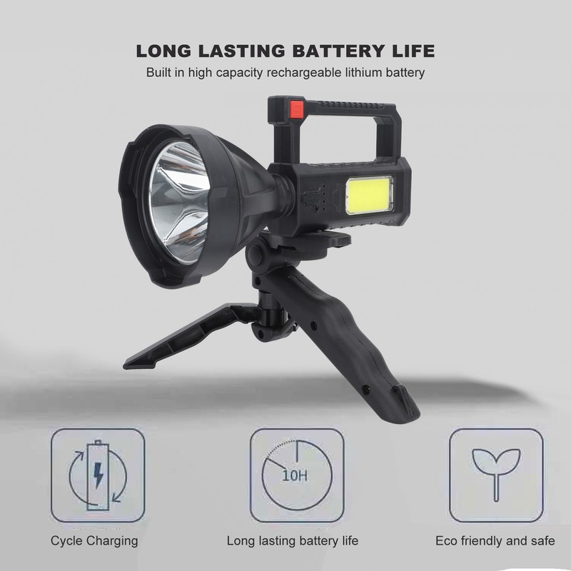 Handheld Spotlight Strong Light Waterproof Rechargeable Spotlight Flashlight LED Searchlight