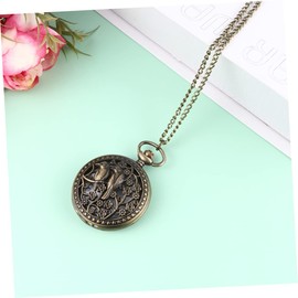 KONTONTY 1pc Vintage Pocket Watch Men's Classic Quartz Pocket Watch Chain Retro Watch Necklace