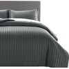 Hafaa Single Duvet Cover Set Hotel Quality Stripes Satin Bedding