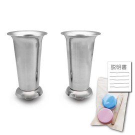 Stainless Steel Flower Stand for Graves, Set of 1, Left and Right Side, Medium Size, Dedicated Bond for Stone and Video QR Code Included Instruction Manual (English Language Not Guaranteed) For