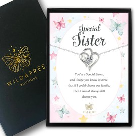 Gifts for Sister - Sister Gift Necklace Beautifully Boxed Heartfelt Verse Sentimental Keepsake Jewellery Present Thoughtful Sister Birthday Gift Christmas Mothers Day