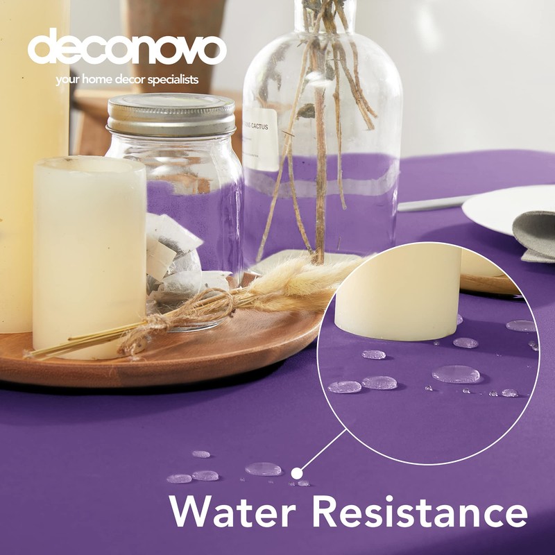Deconovo Oxford Decorative Water Resistant Tablecloth Wipeable Rectangle Tablecloth for