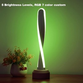 AIEHOUSE Modern Desk Light RGB Wood Table/Bedside Lamp 7 Colour-Changing Natural Beech Night Light for Living Room Bedroom Game Room Creative Home Decor