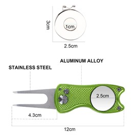 Eshan Golf Divot Tool with Ball Marker Magnetic Hat Clip Golf Court Accessories Gifts for Men Women Golfer