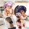 3+3 Large Satin Bonnets with Scrunchies for Women, Wide Band