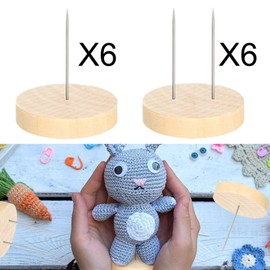 SM SunniMix 12x Crochet Doll Stands Doll Display Holder Practical Portable Sturdy Creative Decor Wooden Base Support Action Figure Stands