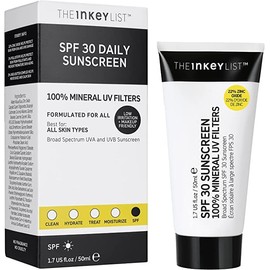 The INKEY List SPF 30 Daily Sunscreen which Offers Broad Spectrum Protection from Both UVA and UVB Rays 50ml