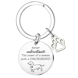 Nfyxcaz Dachshund Gifts for Women Dachshund Keyring Dachshund Lover Gifts Never Underestimate The Power of a Woman with a Dachshund