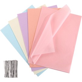 Kesote 300 Hojas Papel de Seda 24x17 cm Papel de 5 Colores Claros para Relleno de Regalo o Hacer Manualidades Decorativas para Fiestas en Verano