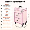 ILWorkTLs Makeup Rolling Train Case with 2 Drawers,Professional Cosmetic Trolley