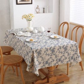 Aeici Small Dining Table Cloth 90x90 Square Kitchen Tablecloth Cotton Patio Tablecloth Indoor Outdoor Washable Fabric Dust-Proof