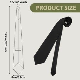Geyoga 3 Pcs Army Uniform Tie 4 in Hand Black Military Tie Military Uniform Supply Necktie for Army Service Uniform Men Women