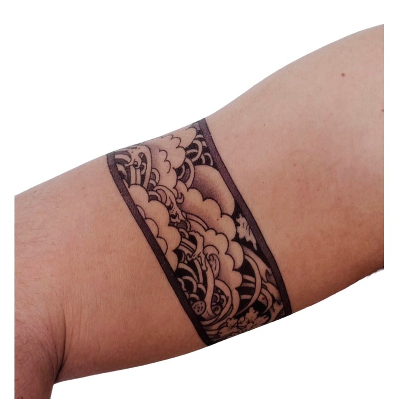 Temporary Bracelet Tattoos Maori Design Tribal Japan 10 Sheets Set