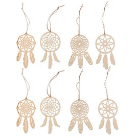 EXCEART 40pcs Wooden Dreamcatcher Dream Catcher Ornaments for Kids Homemade Ornaments Homemade Ornament Kits Dreamcatcher Wood Shape Wooden Embellishments Diy Kits Decorate Milk Tea Child