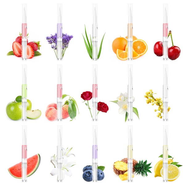 Cuticle Oil Pen for Nails, AISEELY 15PCS Mix Flavors Nail