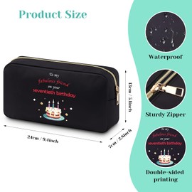 70th Birthday Gifts for Women Cosmetic Bags Turning 70 Gift 70th Birthday Decorations for Women Mom Grandma Sister Friend Teacher Christmas Travel Pouch for Women 70 Year Old Birthday Gift