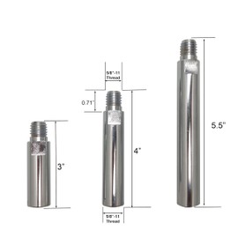Gaquolam 5/8"-11 Thread Angle Grinder Extension Shaft Buffer Backing Plate,3" 4" & 5.5" Connecting Rod with 1" 2" & 3" Polishing Pad Airway Buffer Extender for Angle Grinder and Car Polisher (Silver)