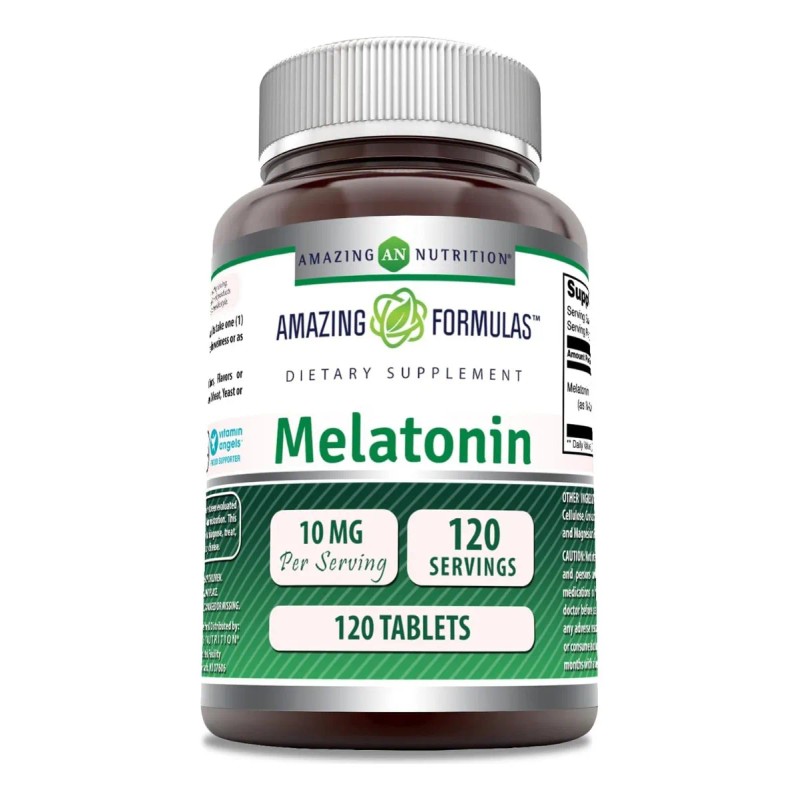 Melatonina 10mg Amazing Nutrition 120 Tabletas Sabor Suplemento Nutritional