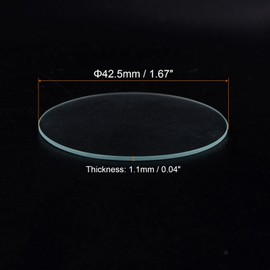 HARFINGTON 3pcs Watch Glass Crystal Lens, 42.5mm Dia. 1.1mm Edge Thickness Double Dome Round Clear Watch Glass Replacement Parts for Watchmaker Watch Glass Lens Replace