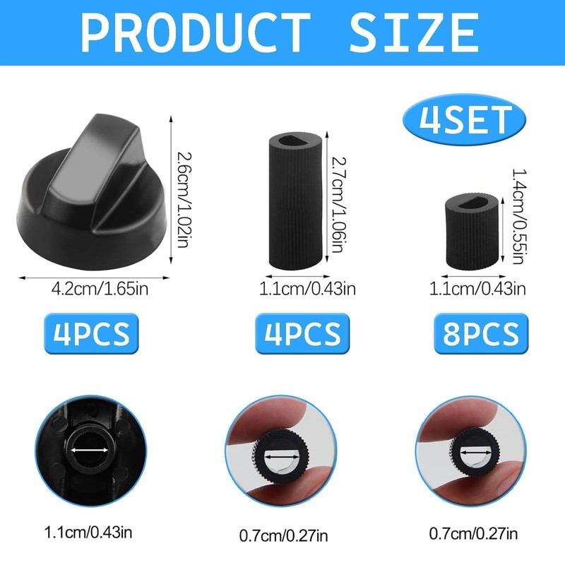 YREYBN 4 Pcs Cooker Knobs Replacement Oven Knobs, Universal Control