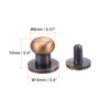 sourcing map 10 Set 8mm Solid Brass Round Head Stud