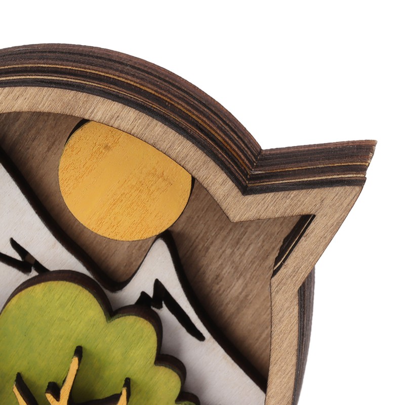 Wooden Bird Statues with Light 3D Hollow Hand Carved Birds