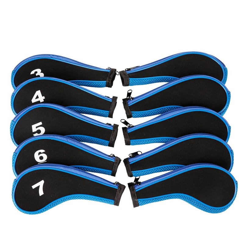Golf Club Iron Head Covers 10 Piece Set Headcover Shaft