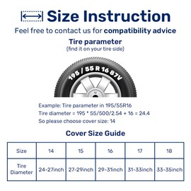 Spooky Horror Nightmare Skellington Size 14 Heavy Duty PVC Leather Spare Tire Cover, Universal Fit Tire Cover for Trailer RV Camper, Dustproof with No Camera Hole