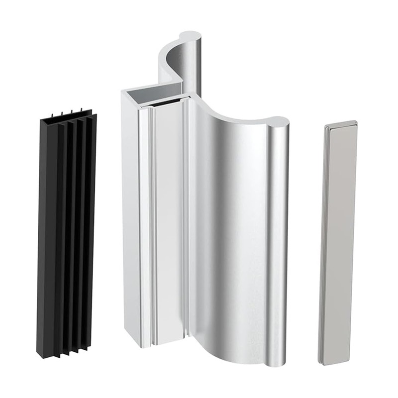 3Inch Aluminum Alloy Frameless Shower Door Handle, U Channel Door