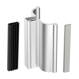 3Inch Aluminum Alloy Frameless Shower Door Handle, U Channel Door Frame, Suitable for 1/8" 5/32" 3/16" 1/4" Thick Glass Shower Door