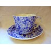 Jumbo Cup and Saucer Made for Heron Cross Pottery. (Blue