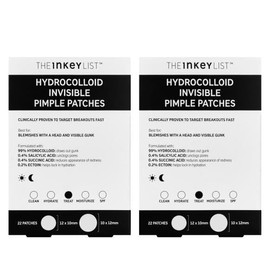 The INKEY List Hydrocolloid Invisible Pimple Patches Duo – Clear, Ultra-Thin Acne Spot Treatment for Fast Healing & Blemish Protection – Absorbs Oil & Reduces Redness for a Flawless Look